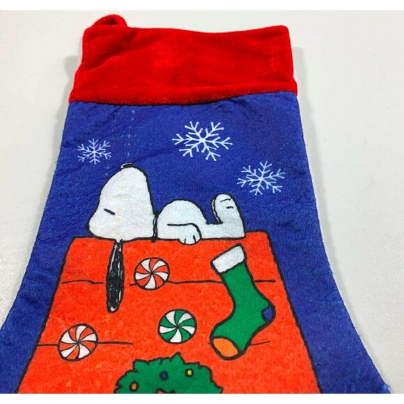 Peanuts Snoopy Christmas Stocking Sleeping on Doghouse Design Holiday Decor - Picture 6 of 10